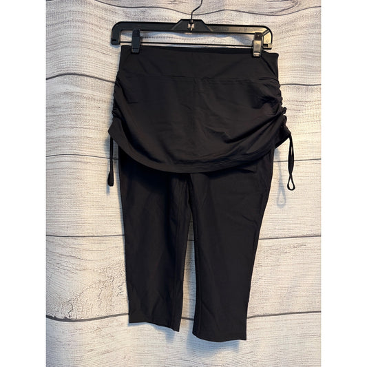 Bloq-UV Black Adjustable Skirted Capri Leggings Size S