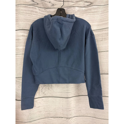 All In Motion Cropped Blue Ribbed Zip-Up Hoodie Size XS