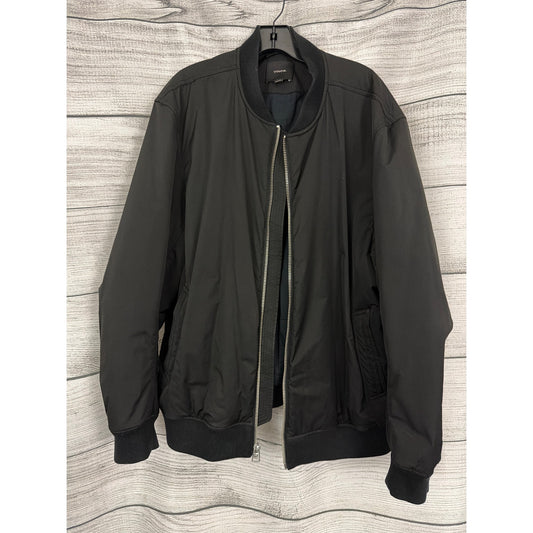 Mens Vince Black Bomber Jacket Size XXL