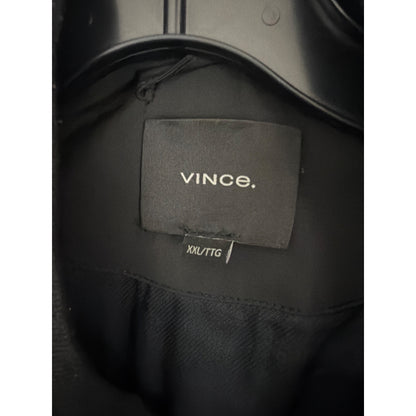 Mens Vince Black Bomber Jacket Size XXL