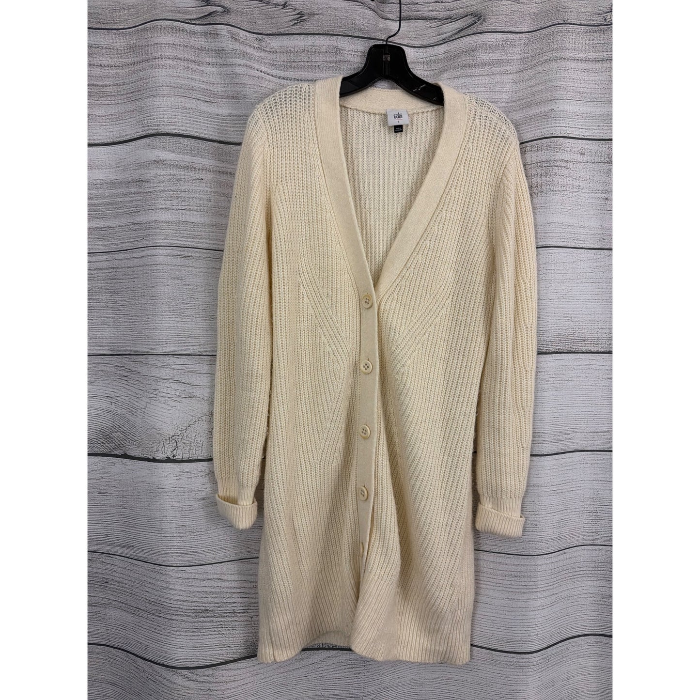 CAbi Ivory Book Club Cardigan Sweater Size S