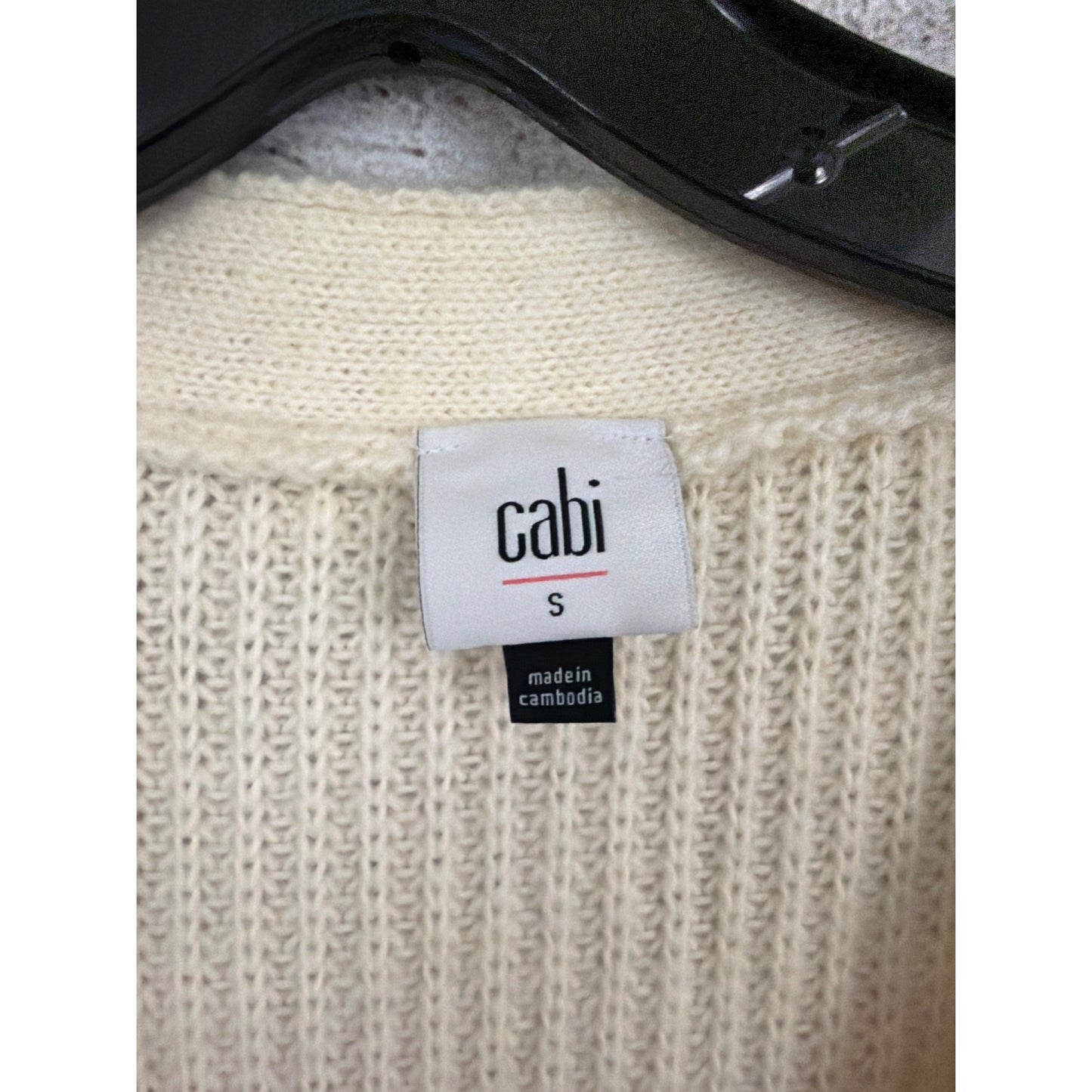 CAbi Ivory Book Club Cardigan Sweater Size S