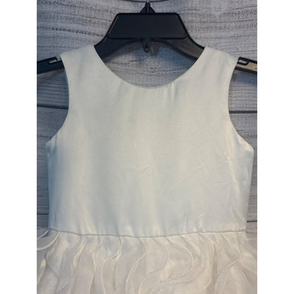 Girls Sleeveless Ruffled Layered Organza Dress With Satin Bodice Flower Girl
