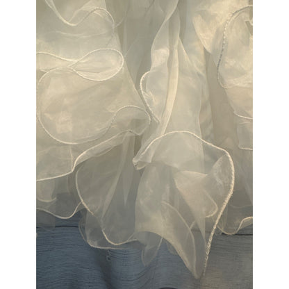 Girls Sleeveless Ruffled Layered Organza Dress With Satin Bodice Flower Girl