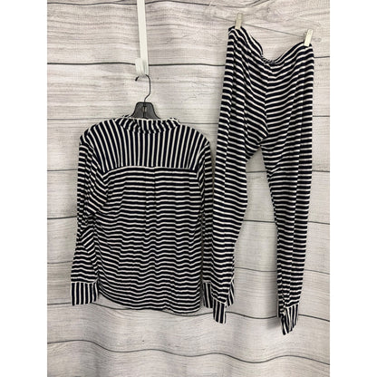 Maison Du Soir Striped Pajama Set Navy & White Size S