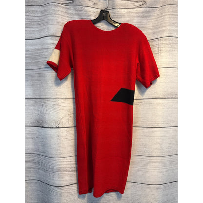 Vintage Steve Fabrikant Red Knit Dress & Cardigan Set Size Petite