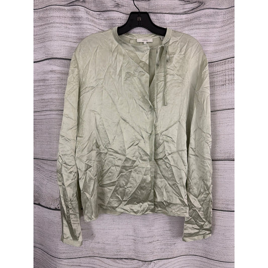 Vince Silk Blend Tie Front Blouse Top Size M