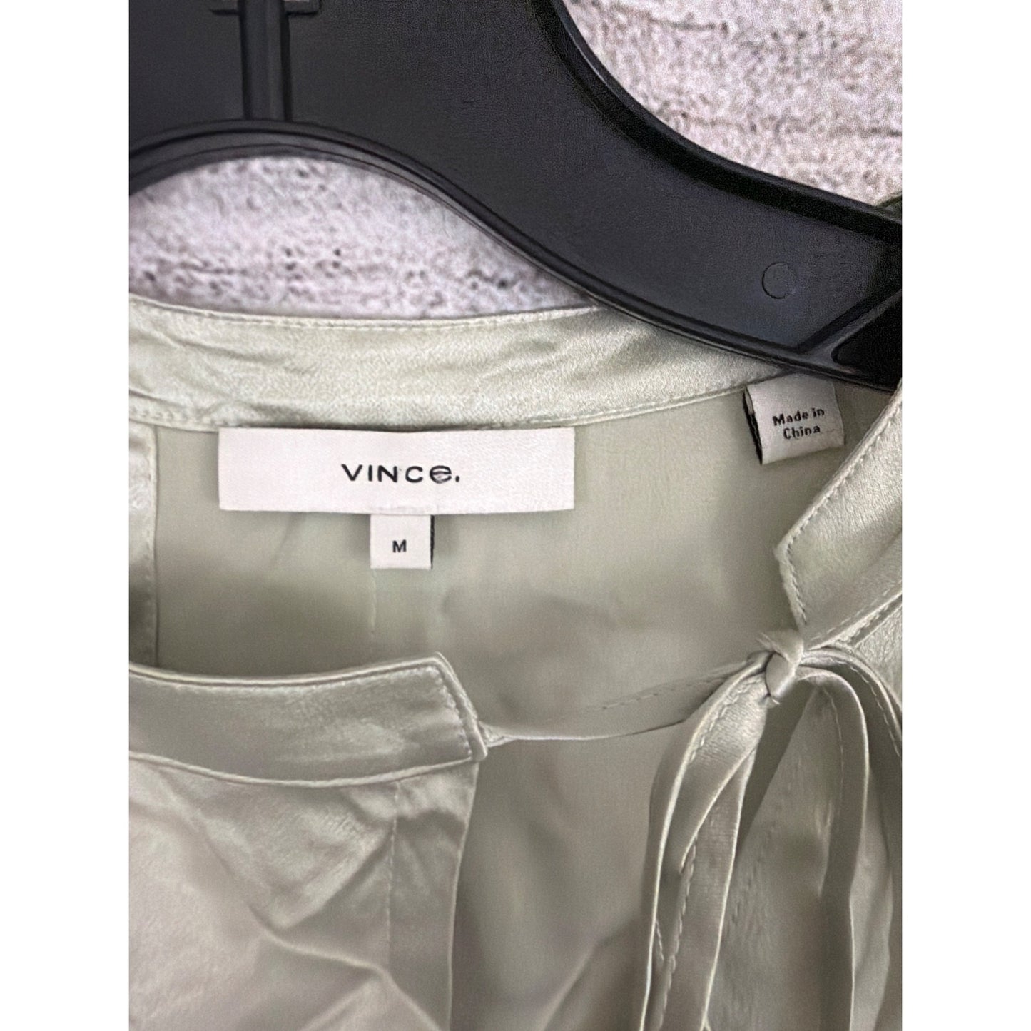 Vince Silk Blend Tie Front Blouse Top Size M