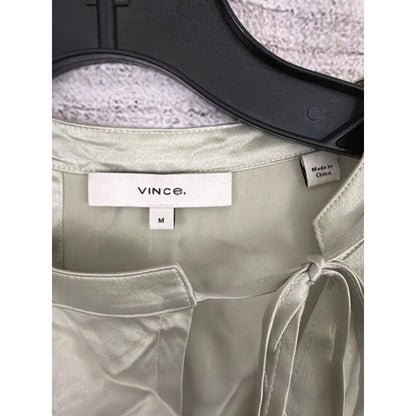 Vince Silk Blend Tie Front Blouse Top Size M