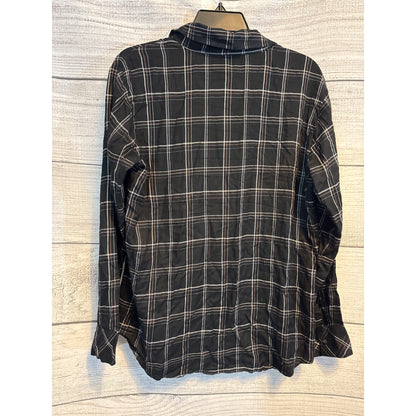 NWT Sanctuary Black & White Plaid Boyfriend Shirt M