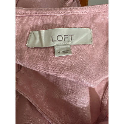 Loft Sleeveless Linen Blend Shift Dress Size 4