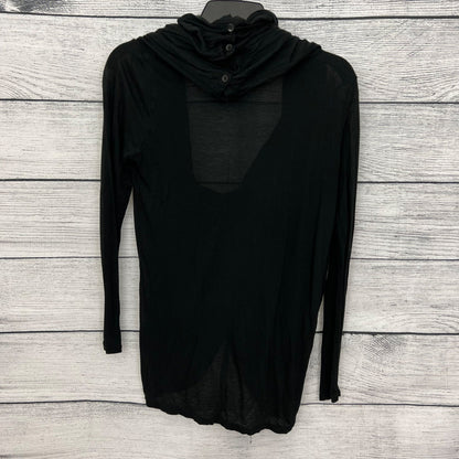 Alice+Olivia Black Drape Cardigan With Buttoned Hood OS