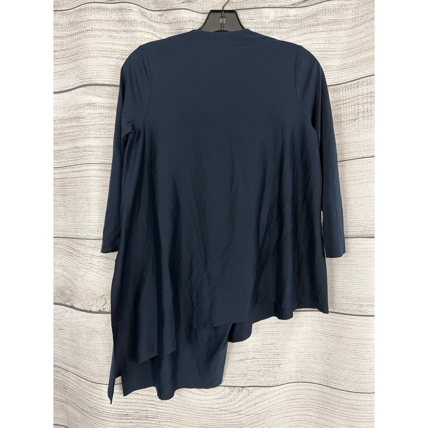 COS Navy Asymmetrical Long Sleeve Draped Top Blouse XS