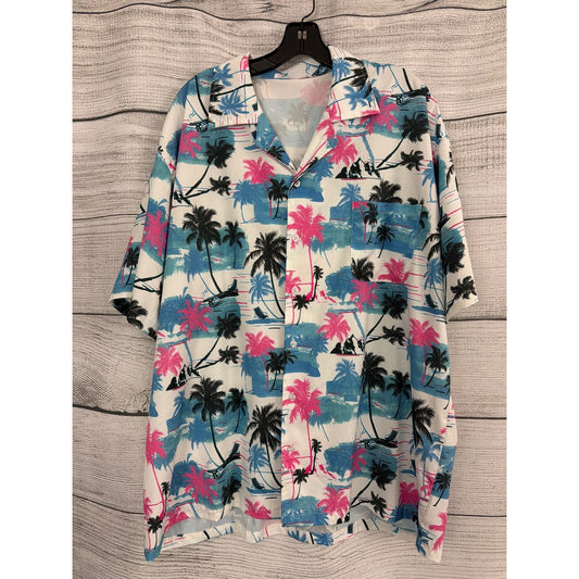 Mens iCKER Tropical Palm Tree Hawaiian Shirt Size XXL
