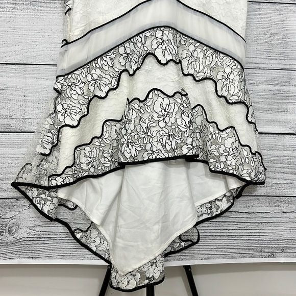 NWOT black and white lace dress