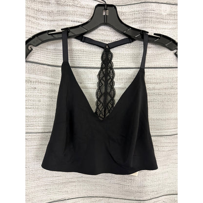 True & Co Body Triangle Lace Racerback Bra Black Size L