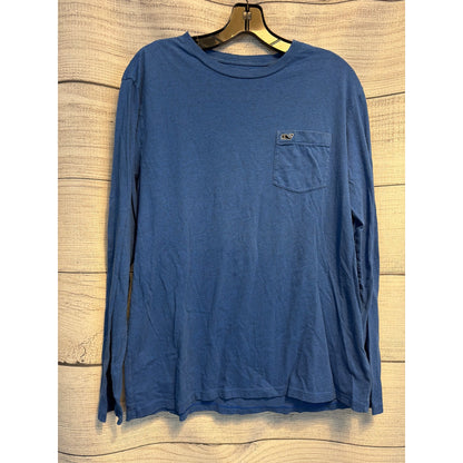 Vineyard Vines Mens Blue Long Sleeve Pocket Tee Shirt Size M