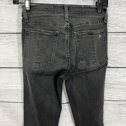 Rag & Bone Capri Jeans Black Denim 10 Inch Stretch, Size 24