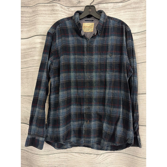 Men's Weatherproof Plaid Button-Up Flannel Shirt Size L