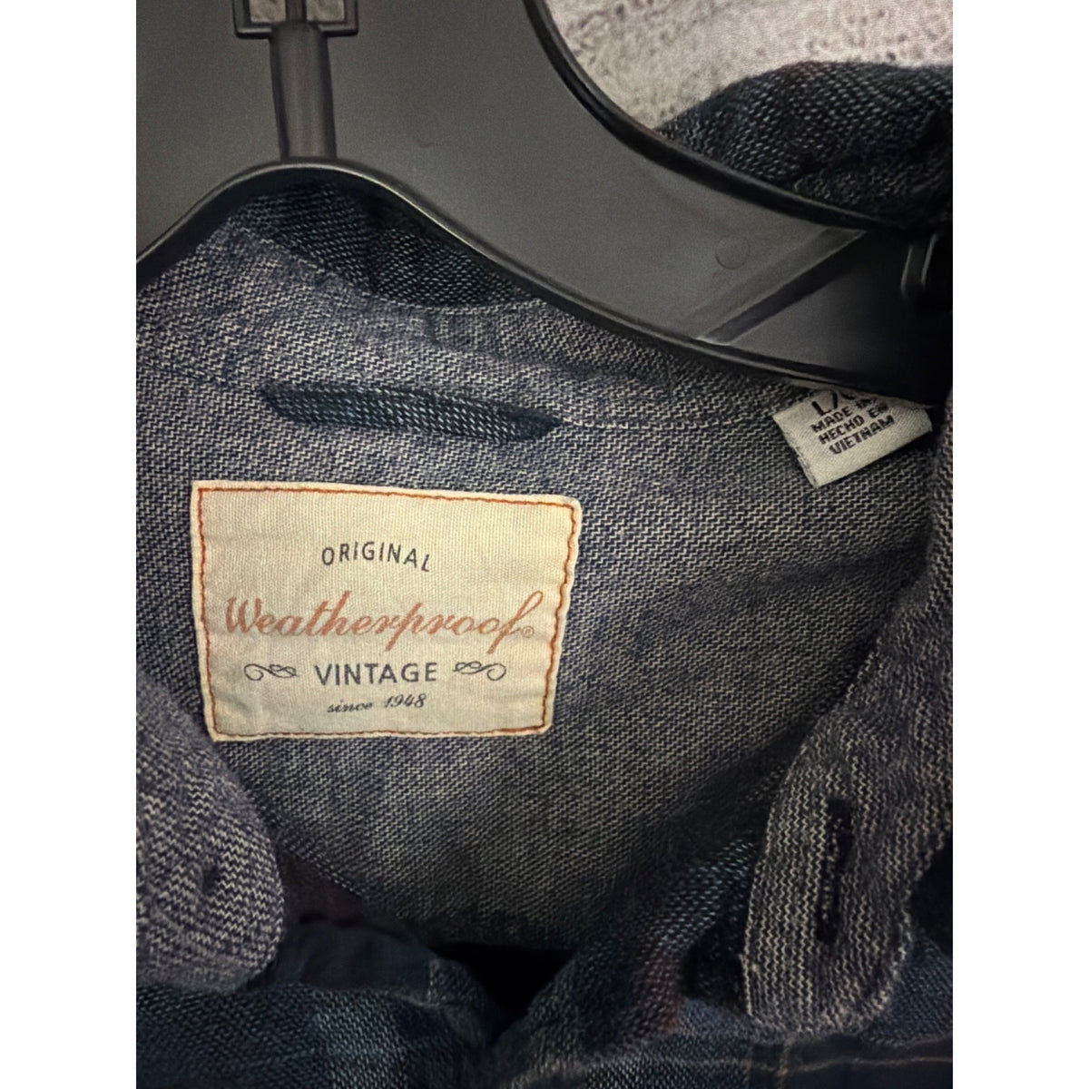 Men's Weatherproof Plaid Button-Up Flannel Shirt Size L
