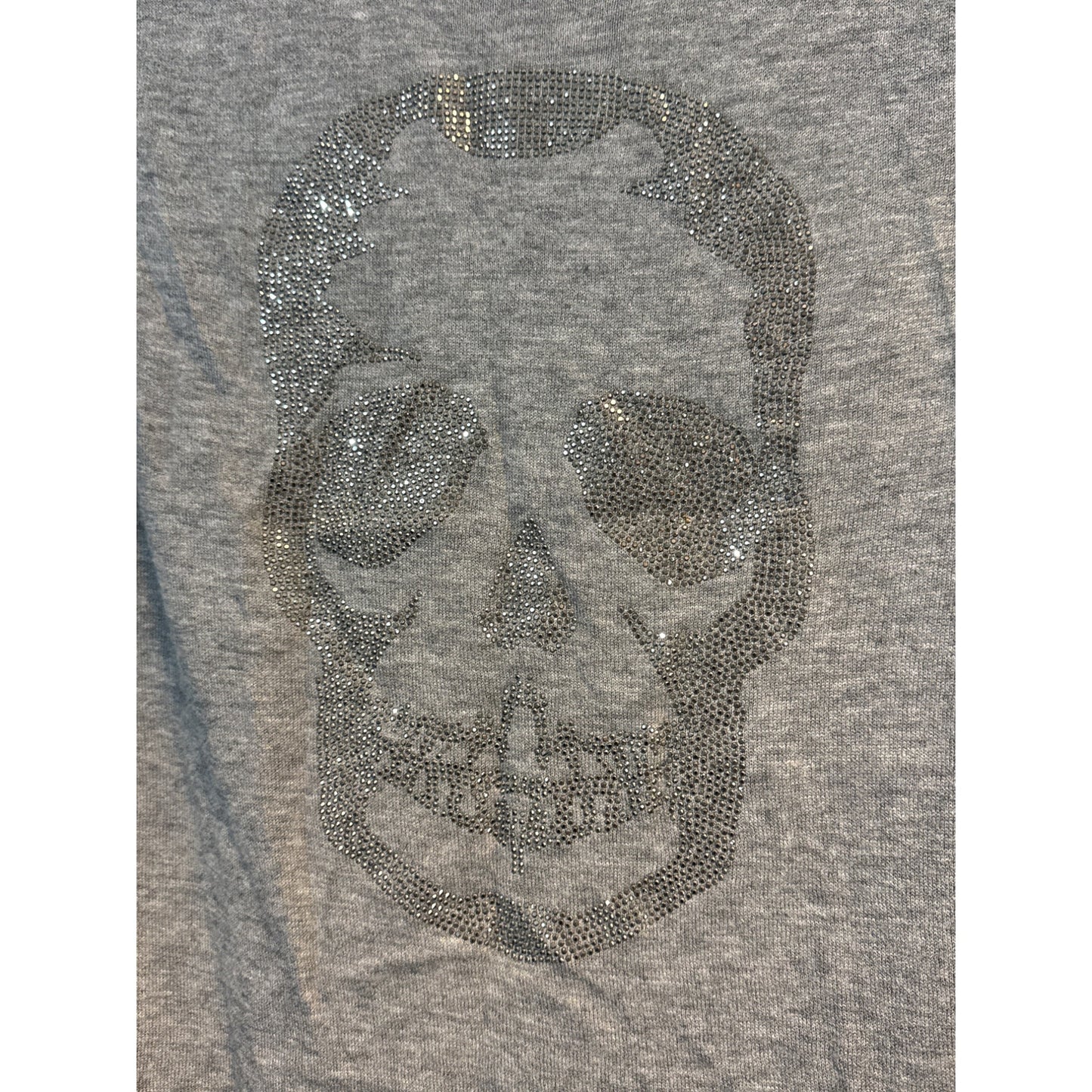 Zadig & Voltaire Grey Skull Studded Long Sleeve Cashmere Sweater Size S