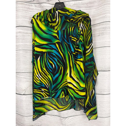Caroline Rose Multicolor Zebra Print Sheer Tunic Blouse Top M