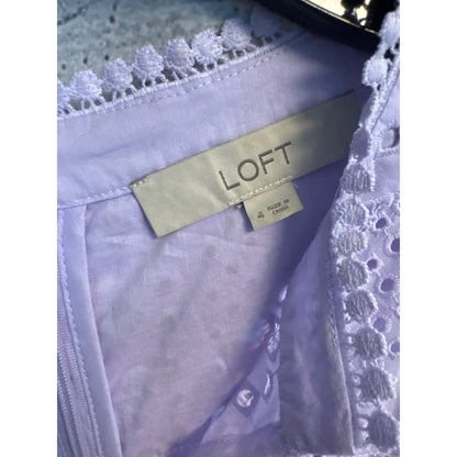 Loft Sleeveless Eyelet Shift Dress Size 4