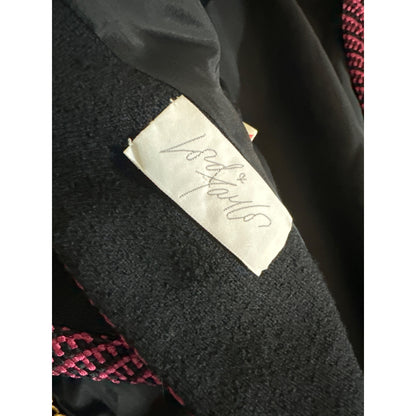 Vintage 1970's Abe Schrader Black & Pink Bouclé Jacket With Button Pockets Size