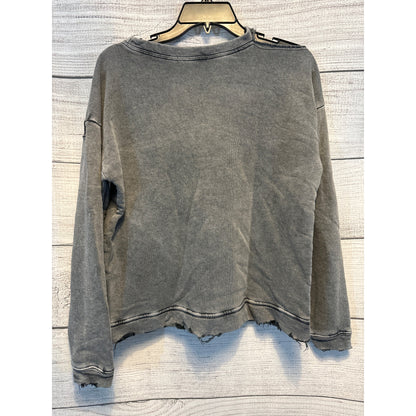 Don't Ask Why Grey Distressed Sweatshirt