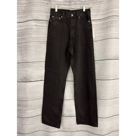 NWT Chord Black Organic Cotton High-Waist Straight-Leg Jeans Size 24