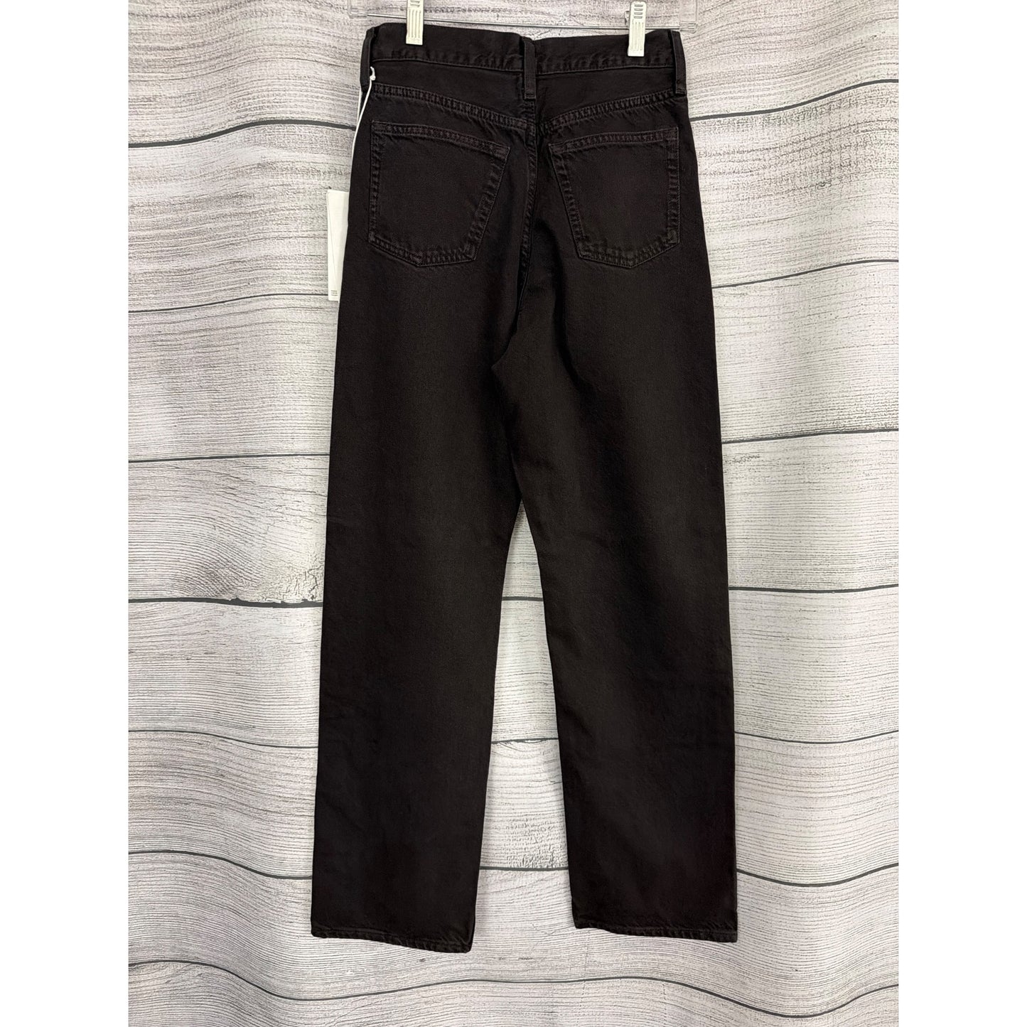 NWT Chord Black Organic Cotton High-Waist Straight-Leg Jeans Size 24