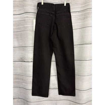 NWT Chord Black Organic Cotton High-Waist Straight-Leg Jeans Size 24