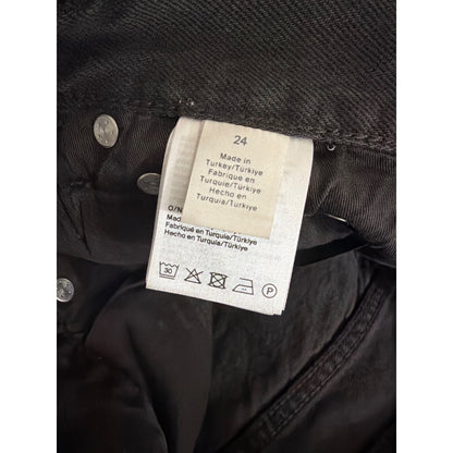 NWT Chord Black Organic Cotton High-Waist Straight-Leg Jeans Size 24