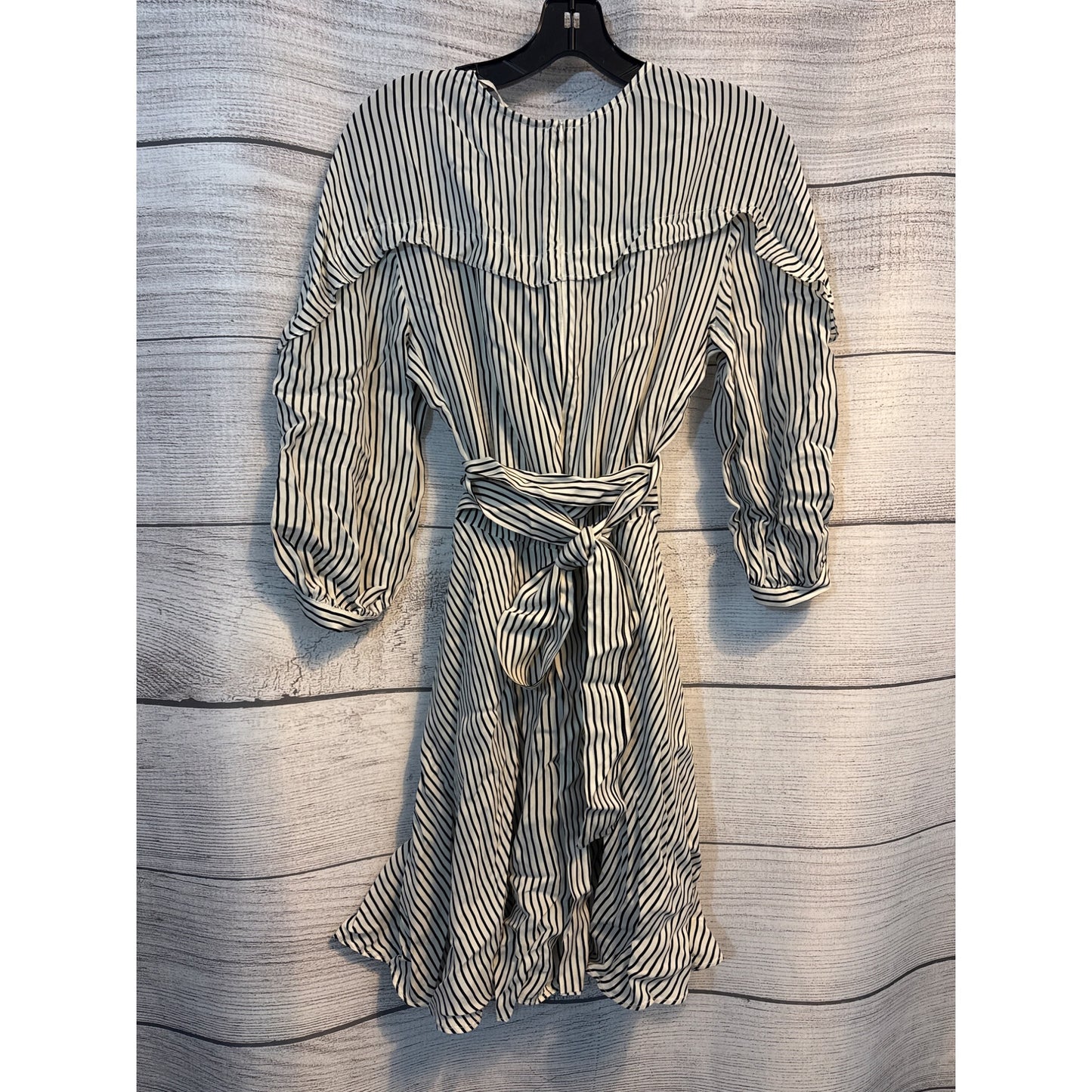 Maje Roxby Striped Mini Dress in White Cupro Size 1/S