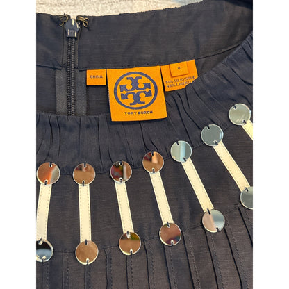 Tory Burch Sleeveless Silk Mirrored Top Size 8