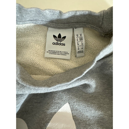 Adidas Mens Gray Trefoil Logo Crewneck Sweatshirt Size M