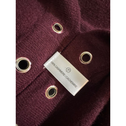 Lisa Todd Burgundy Cashmere Sweater With Side Eyelets Size XS