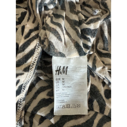 H&M Zebra Print V-Neck Tunic Dress Size M
