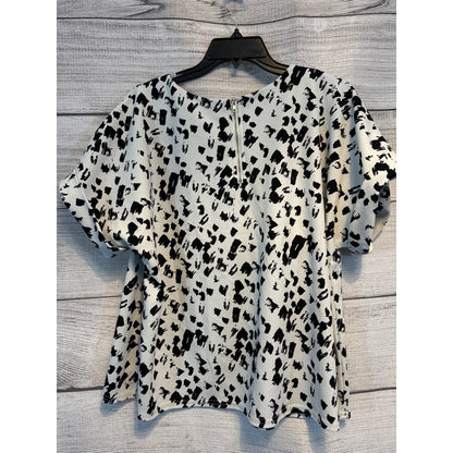 Melloday Abstract Print Top With Back Zipper Size XL
