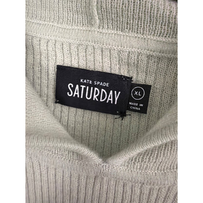 Vintage Kate Spade Saturday Wool Cashmere Ribbed Hooded Sweater Size XL