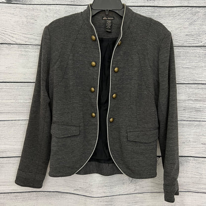 Ella Moss Gray Military-Style Jacket With Brass Button Accents, Size M