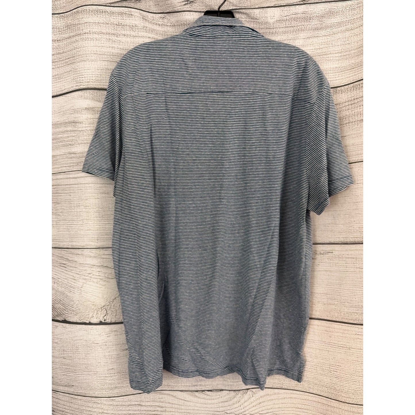Mens Onia Blue & White Striped Short Sleeve Polo Shirt Size XXL