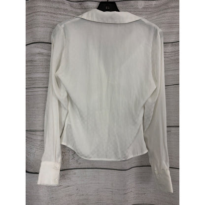 Fate Button-Up Shirt With Ruched Front & Checkered Texture Size S