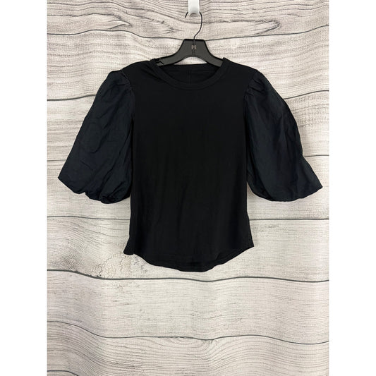 Veronica Beard Retta Black Short Sleeve T-Shirt
