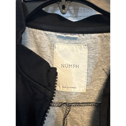 Nümph Black Longline Casual Jacket With Front Zip & Pockets Size L