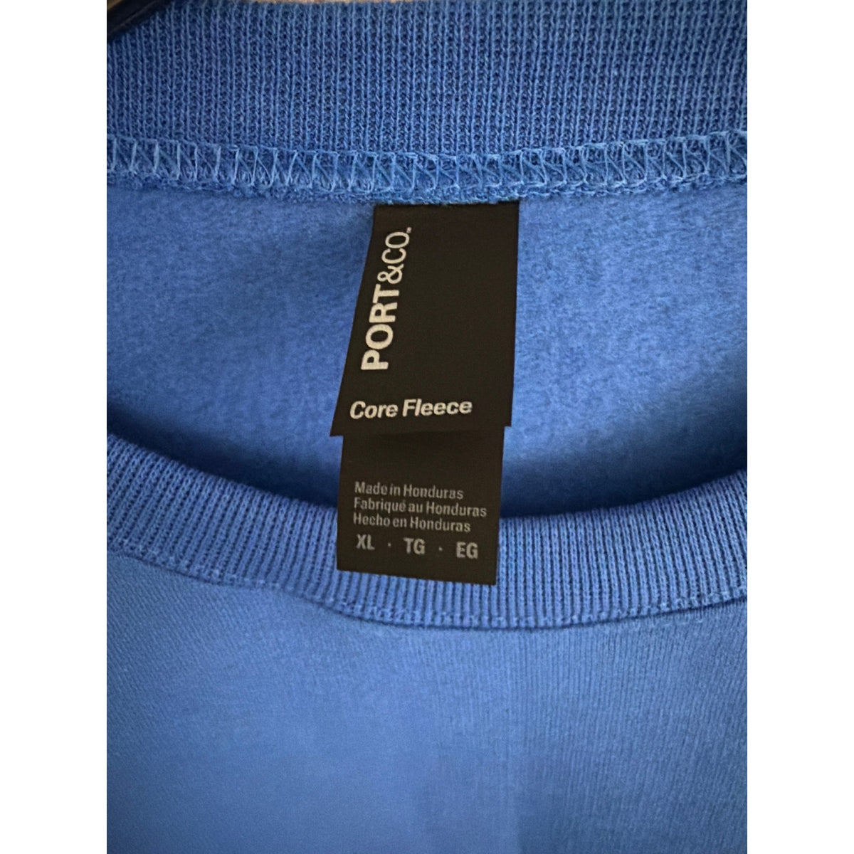 NWOT Unisex Port & Co Blue Core Fleece Crewneck Sweatshirt Size XL