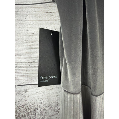 NWT Free Press Silver Velour Dress Size S