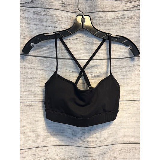 Black Strappy Cross-Back Sports Bra Size M