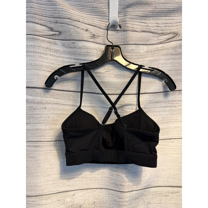 Black Strappy Cross-Back Sports Bra Size M