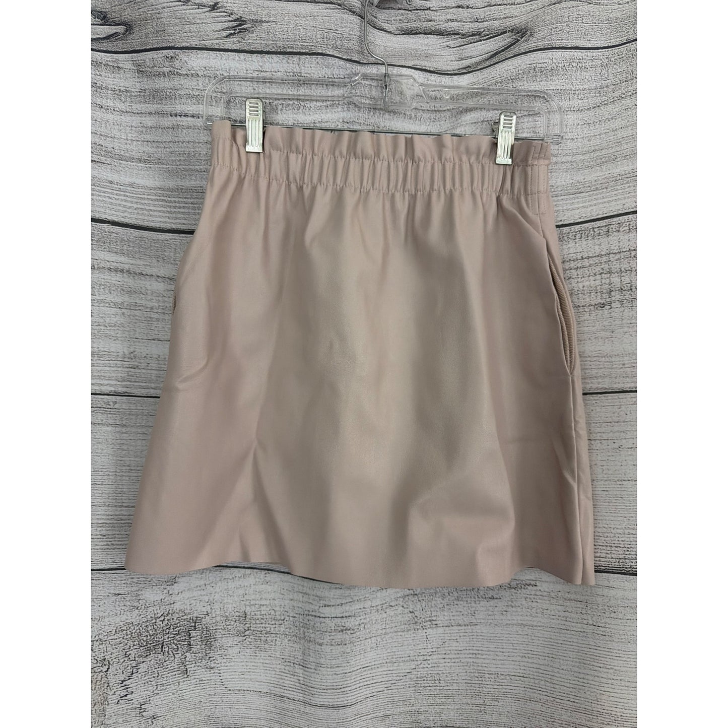 Zara Faux Leather Mini Skirt High-Waist Blush Pink Size S